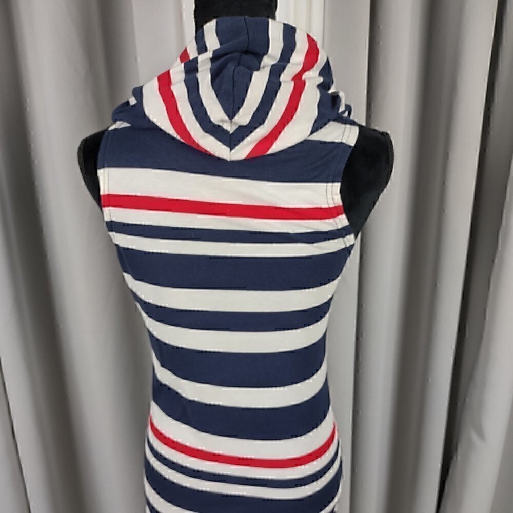 Exist Zip Up Dress Sailor Anchor W/Stripes & Hoodie Size Small - Picture 5 of 13